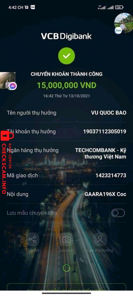 Evidência contra Tran Van Phong
