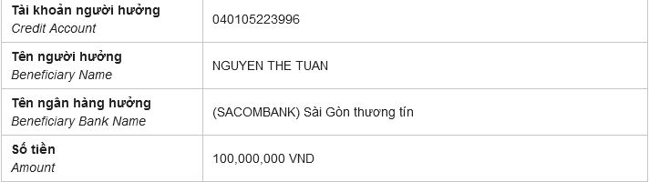 Evidência contra Nguyen The Tuan