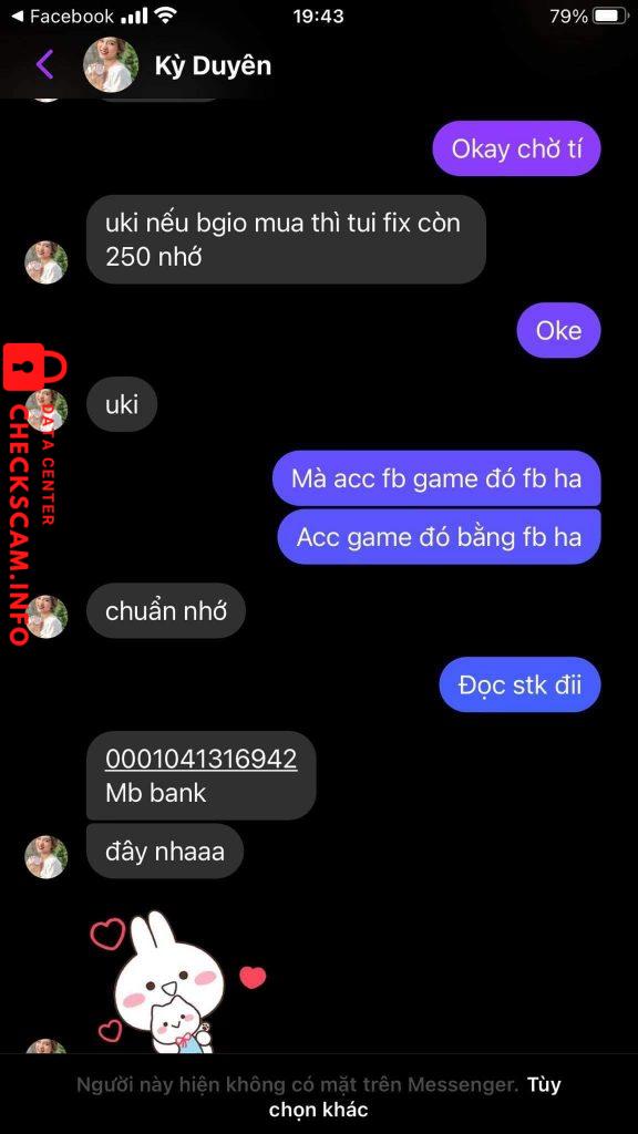 Evidência contra Kỳ Duyên