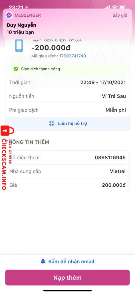 Evidência contra Nguyễn Ngọc Duy