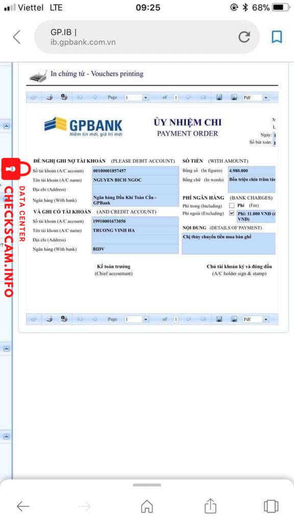 Αποδεικτικά στοιχεία κατά Phạm Thị Thu Thủy