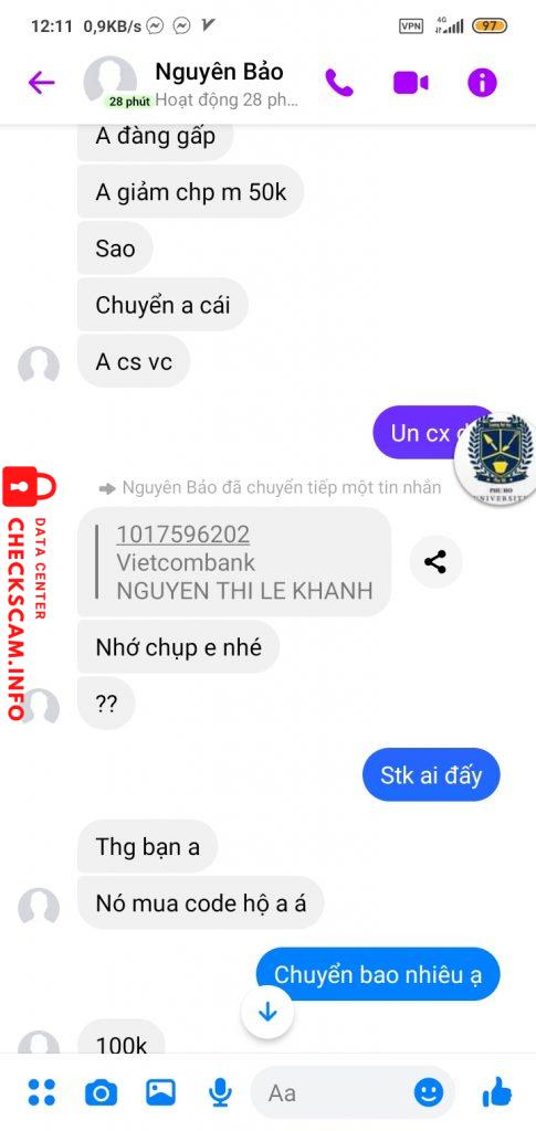 หลักฐานที่เป็นโทษต่อ Nguyen Thi Le Khanh