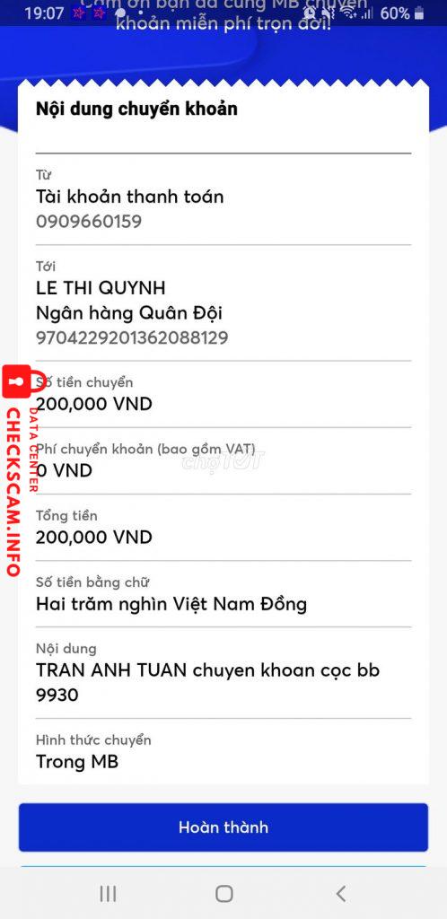 Αποδεικτικά στοιχεία κατά Le Thi Quynh