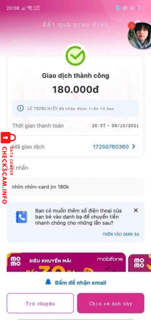 Αποδεικτικά στοιχεία κατά Lê Trung Hiếu