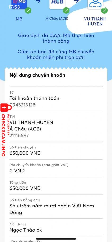 Αποδεικτικά στοιχεία κατά Vu Thanh Huyen