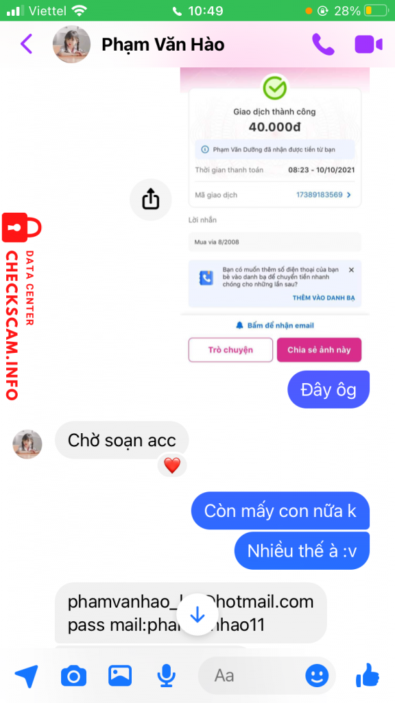 Evidencia contra Phạm Văn Dưỡng
