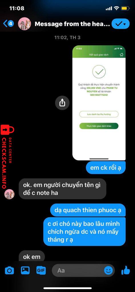 หลักฐานที่เป็นโทษต่อ Phạm Tú Nguyên