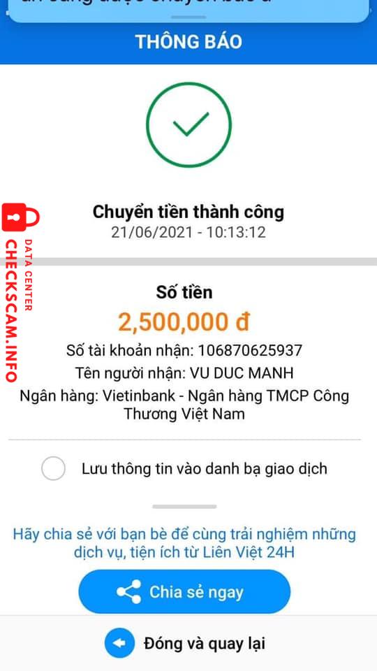หลักฐานที่เป็นโทษต่อ Vũ Đức Mạnh
