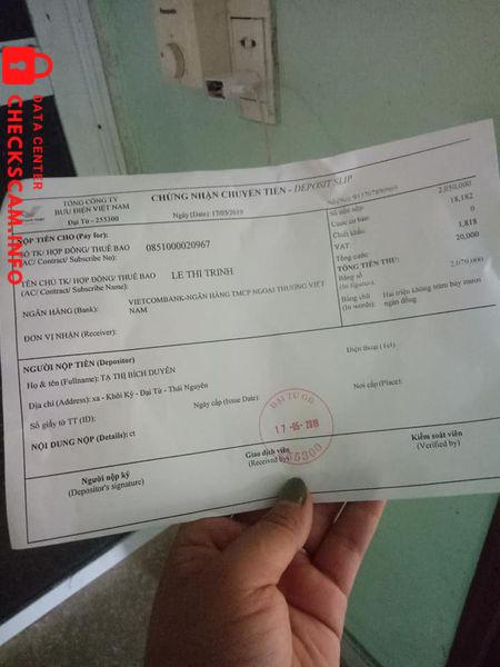 Evidence against Le Thi Trinh