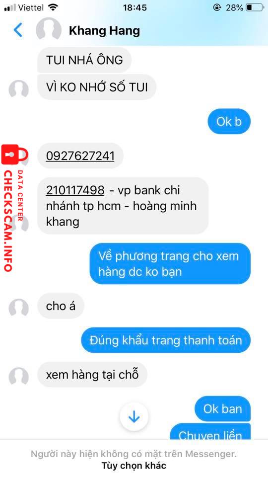 Evidence against Hoàng Minh Khang