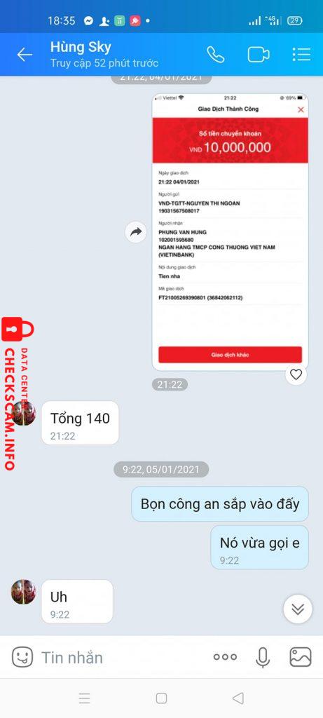 Evidence against Phung Van Hung