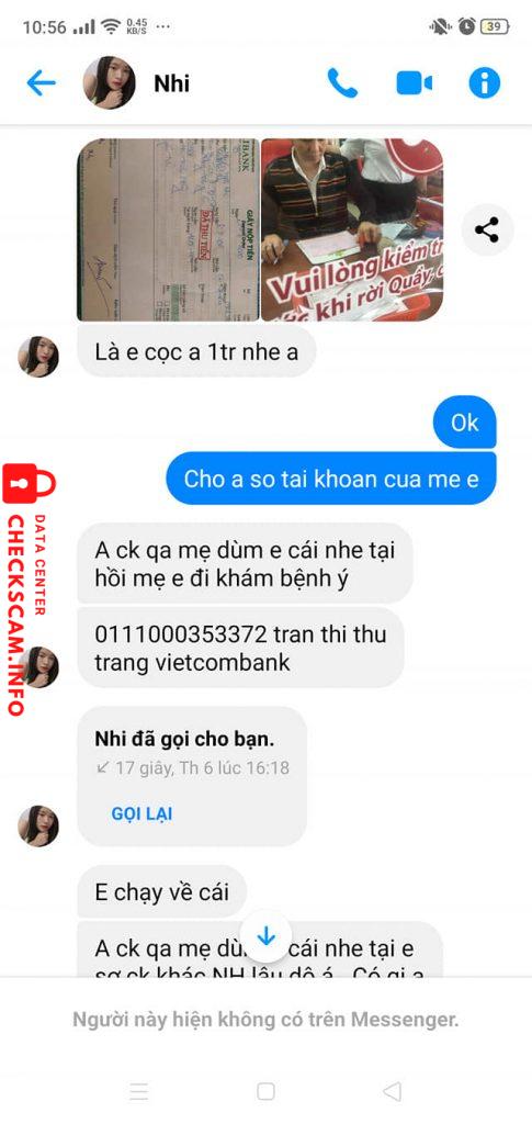 Evidence against Trần Thị Thu Trang