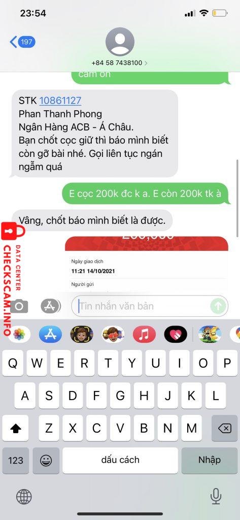 Evidence against Phan Thanh Phong