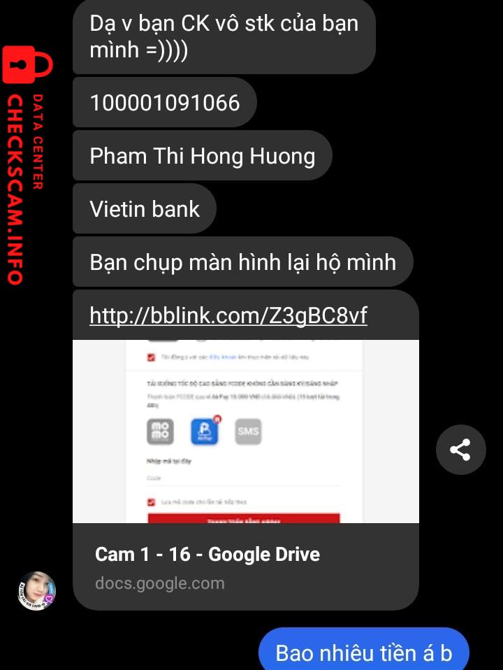 หลักฐานที่เป็นโทษต่อ Pham Thi Hong Huong