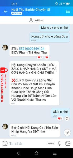 หลักฐานที่เป็นโทษต่อ Pham Thi Hoai Thu