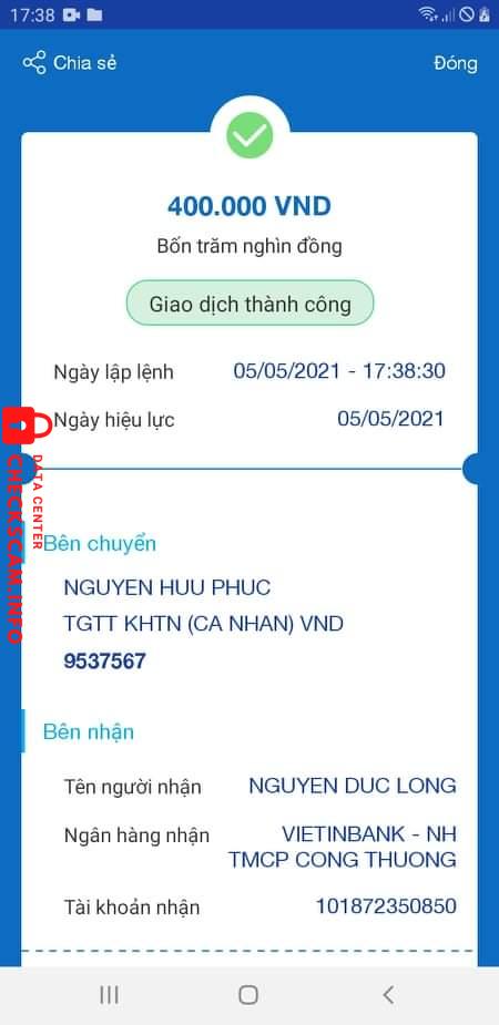 対する証拠 Nguyen Duc Long