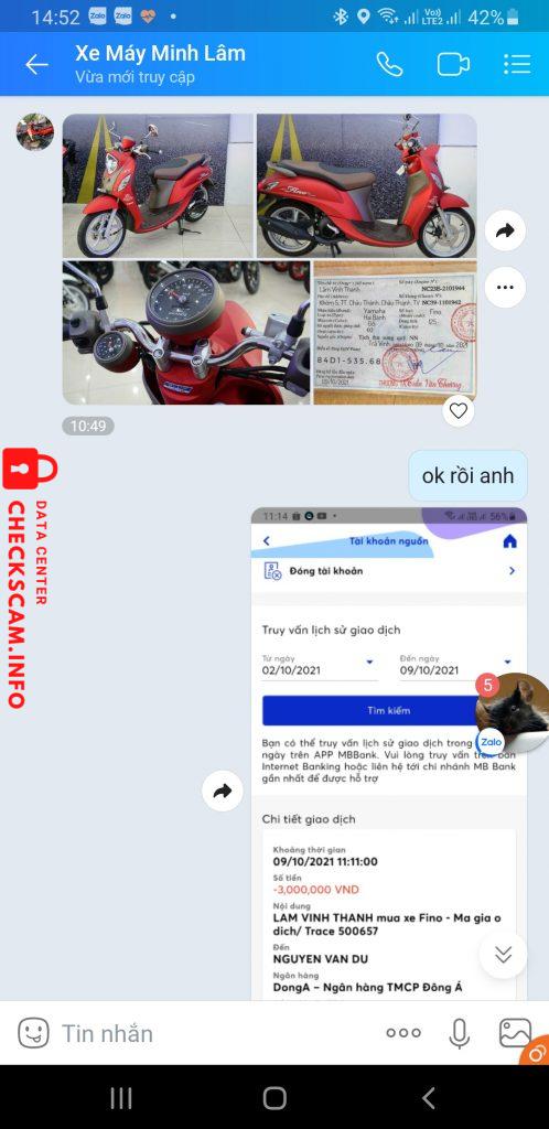 対する証拠 Nguyen Van Du
