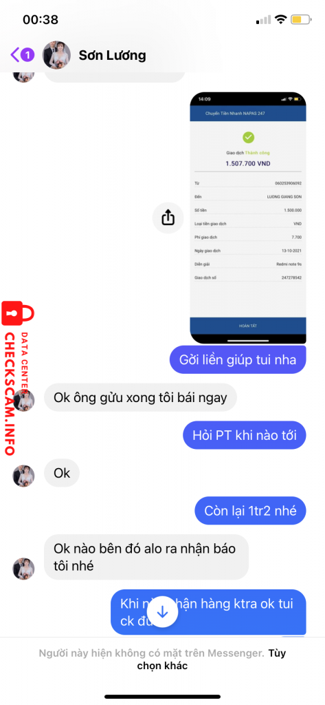 対する証拠 Lương Giang Sơn