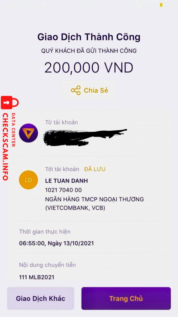 対する証拠 Le Tuan Danh