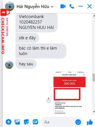 対する証拠 Nguyen Huu Hai