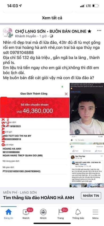 Preuves contre Hoang Ha Anh