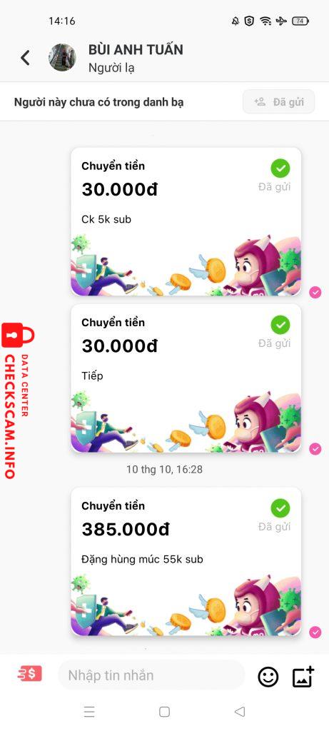 Preuves contre Bui Anh Tuan