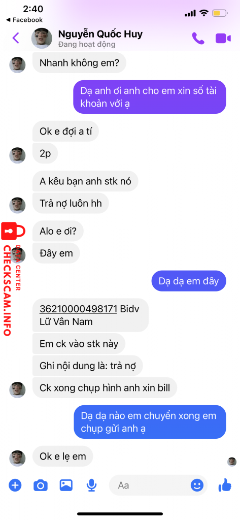 Αποδεικτικά στοιχεία κατά Lu Van Nam