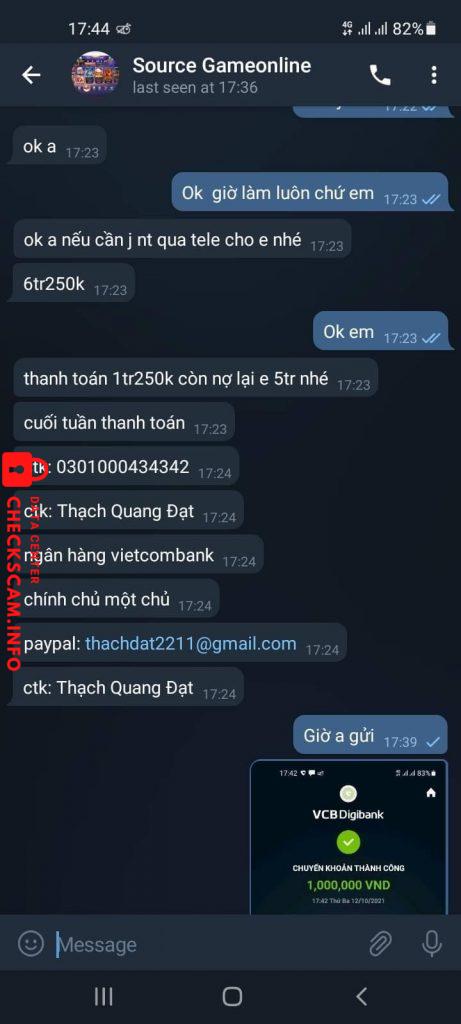 Αποδεικτικά στοιχεία κατά Thạch Quang Đạt