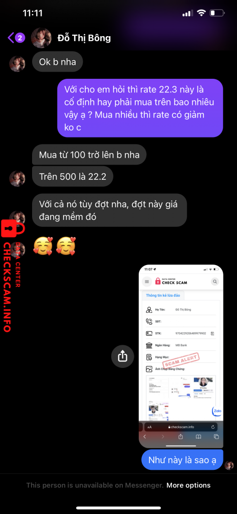 Evidence against Đỗ Thị Bông