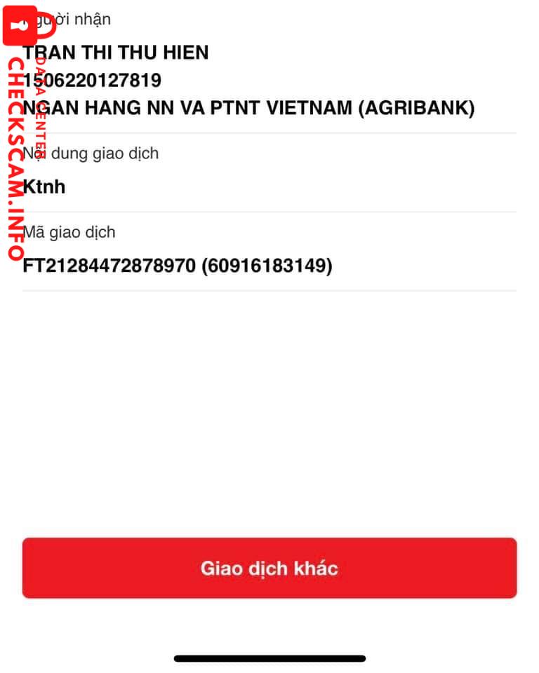 Evidence against Tran Thi Thu Hien