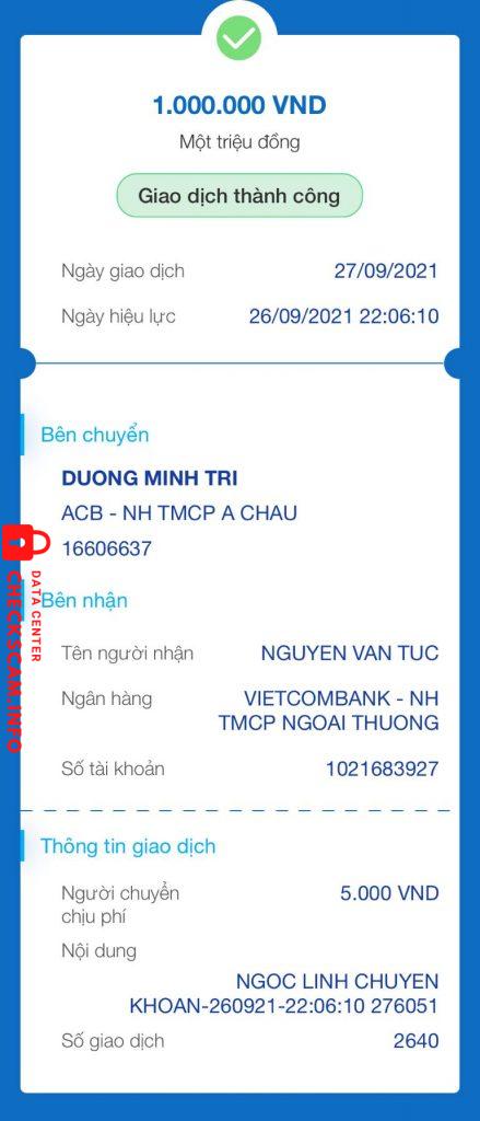 Evidence against Nguyễn Văn Túc