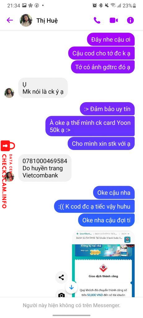 Evidence against Đỗ Huyền Trang