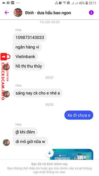 Evidence against Ho Thi Thu Thuy