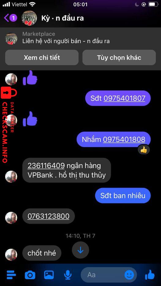 Evidence against Ho Thi Thu Thuy