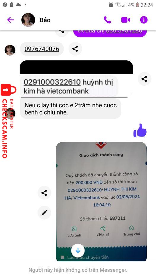 Evidence against Huynh Thi Kim Ha