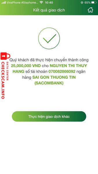 Evidence against Nguyen Thi Thuy Hang