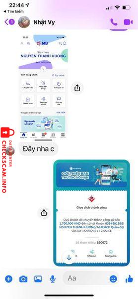 Αποδεικτικά στοιχεία κατά Nguyen Thanh Huong