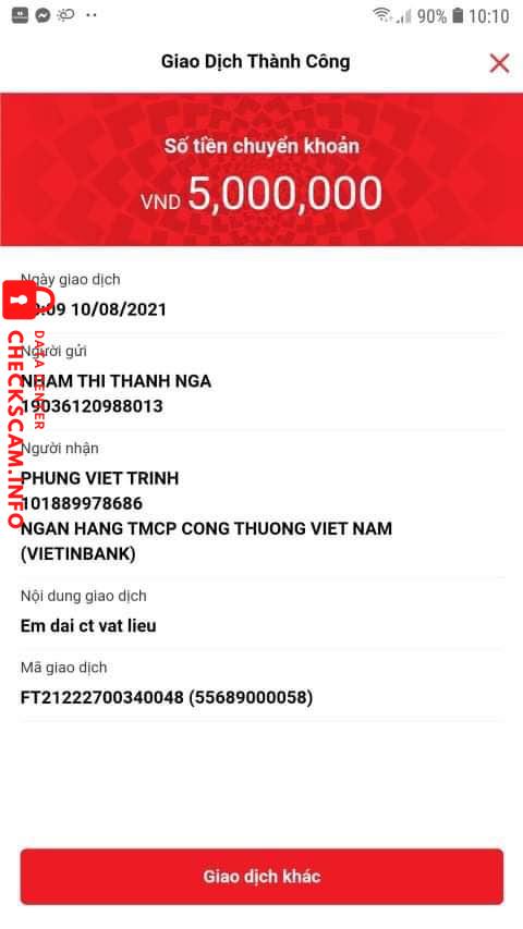 Evidence against Phung Viet Trinh