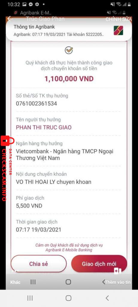 Evidence against Phan Thi Truc Giao