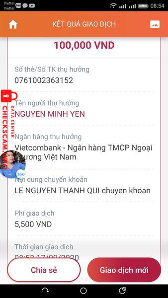 Αποδεικτικά στοιχεία κατά Nguyễn Minh Yên