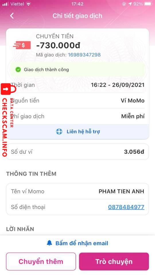 Αποδεικτικά στοιχεία κατά Phạm Tiến Anh