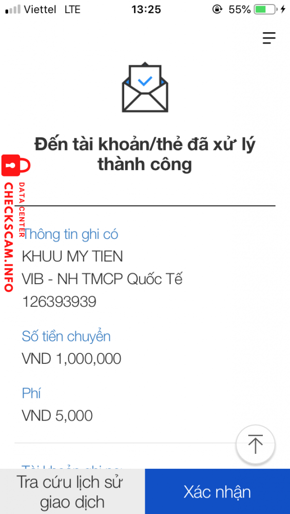 Evidence against Khưu Mỹ Tiền