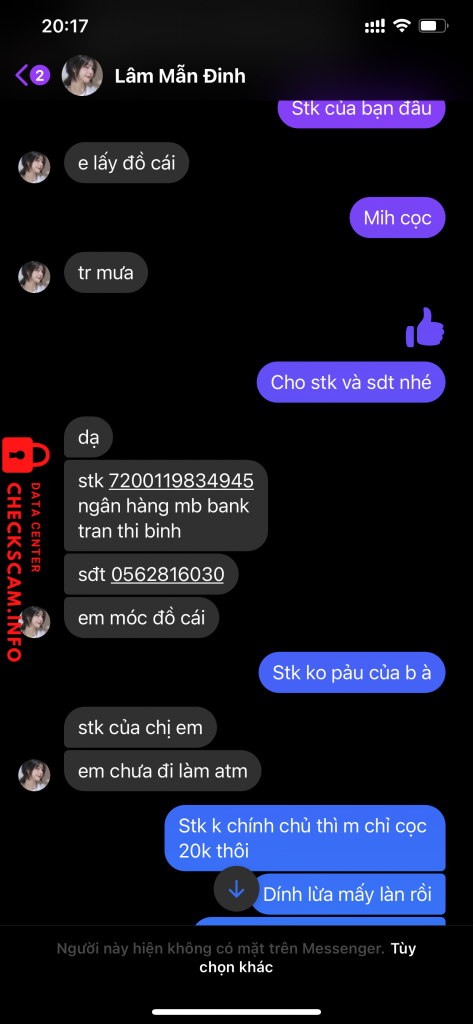 Evidence against Trần Thị Bình