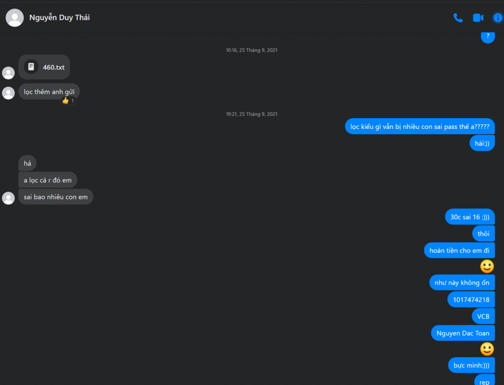 Evidence against Nguyen Duy Thai