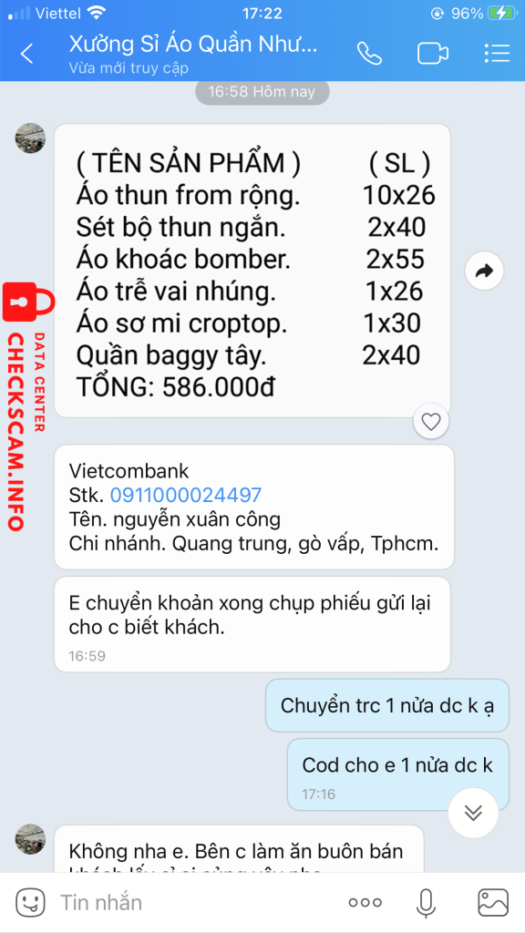 Αποδεικτικά στοιχεία κατά Xưởng sỉ áo quần như thuỳ