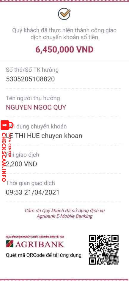 Evidência contra Nguyễn Ngọc Quý
