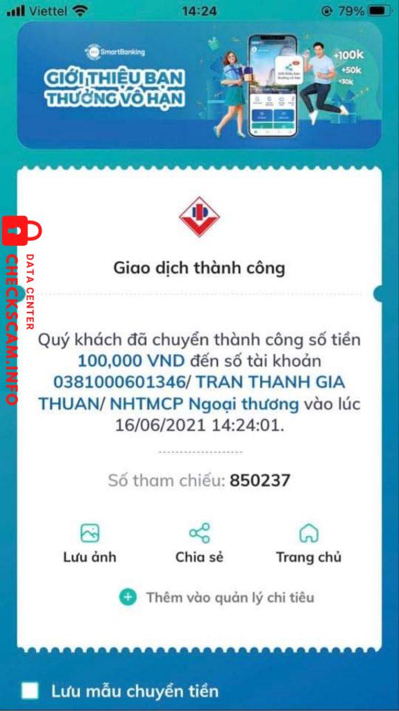 Bukti melawan Tran Thanh Gia Thuan