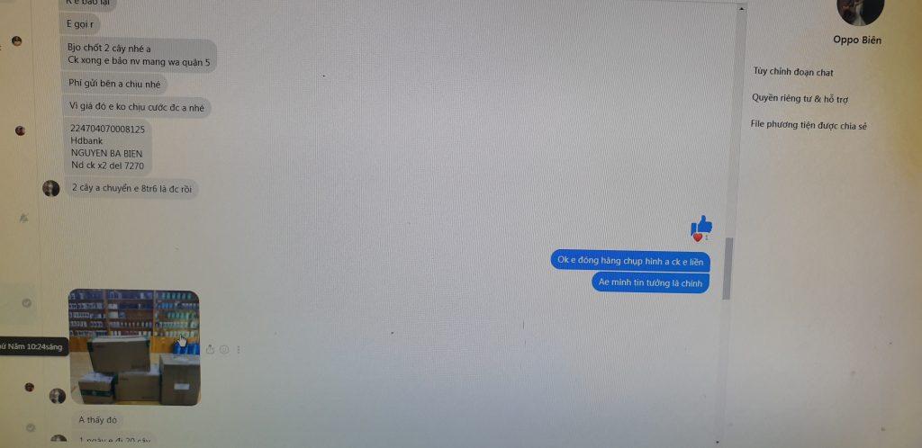 Evidência contra Nguyễn Bá Biên