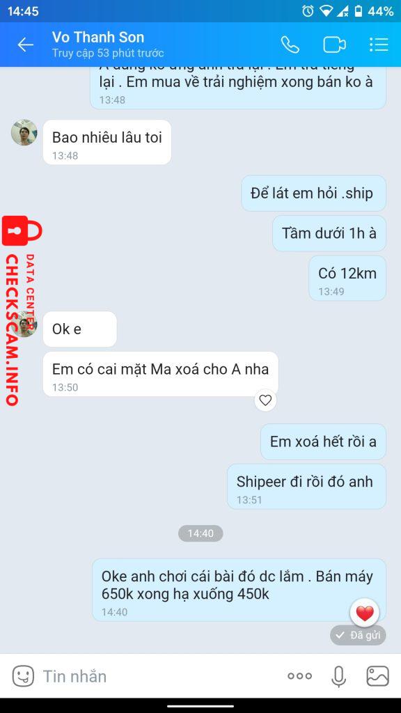 Evidência contra Võ Thanh Sơn