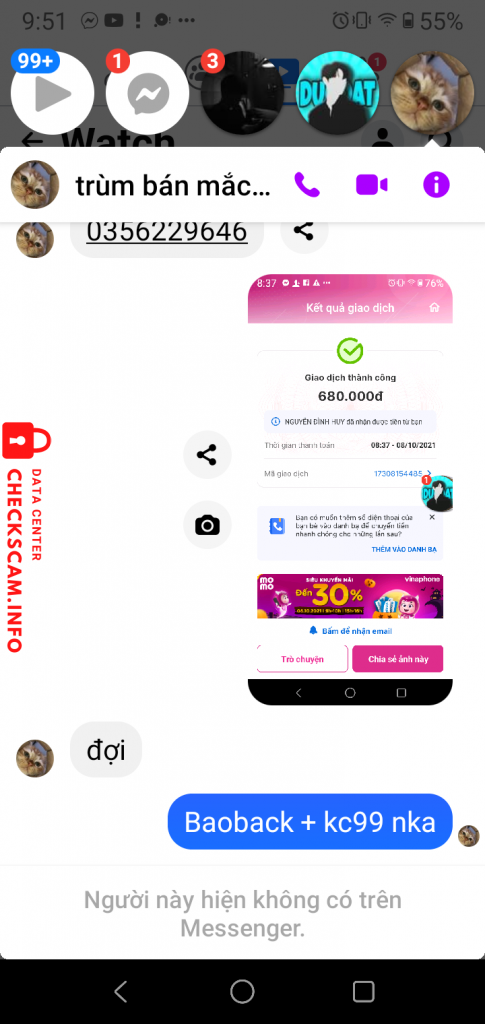 Evidência contra Nguyễn Đình Huy